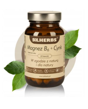 Solherbs Magnez B6 + Cynk, 60 kapsułek