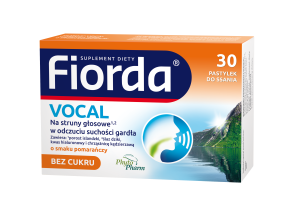 Fiorda Vocal o smaku pomarańczowym, pastylki, 30 sztuk