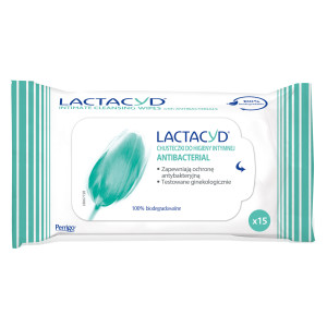 LACTACYD ANTIBACTERIAL Chusteczki do higieny intymnej, 15 sztuk