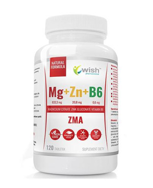 Wish Magnez 833,3 mg + Cynk 20,8 mg + B6 0.6 mg - 120 tabl. - cena, opinie, dawkowanie