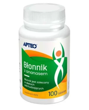 Apteo, Błonnik z ananasem, tabletki, 100 sztuk