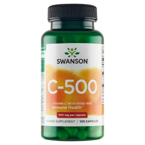 Swanson C-500 witamina C z dziką różą 500 mg, kapsułki, 100 sztuk