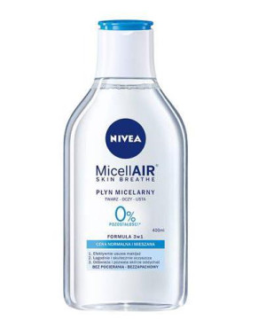 Nivea MicellAir Skin Breathe, pielęgnujący płyn micelarny do cery normalnej i mieszanej, 400 ml