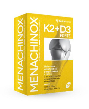 Menachinox K2 75 µg + D3 4000 j.m. - 30 kaps. Dlo zdrowych kości - cena, opinie, właściwości