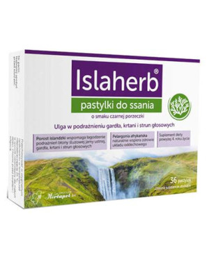 Islaherb Pastylki do ssania o smaku czarnej porzeczki, 36 pastylek