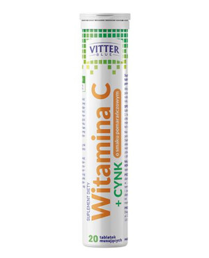 Vitter Blue Witamina C + Cynk, tabletki musujące, 20 sztuk