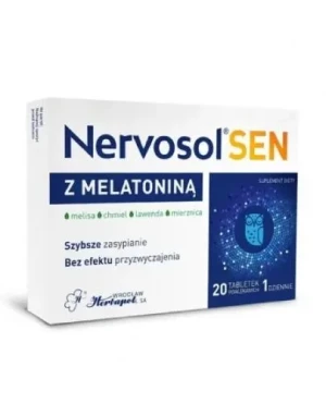 Herbapol, Nervosol Sen z Melatoniną, tabletki powlekane, 20 sztuk