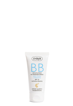 Ziaja BB aktywny krem na niedoskonałości SPF15 do skóry tłustej i mieszanej odcień opalony brzoskwiniowy 50 ml
