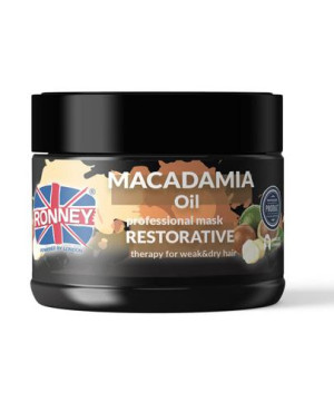 Ronney Professional Mask Macadamia Oil Restorative Therapy Maska wzmacniająca do włosów suchych i łamliwych, 300 ml
