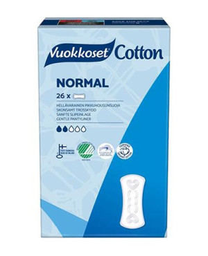 Vuokkoset, COTTON, Wkładki Higieniczne z bawełny organicznej Normal Sensitive, 26 sztuk