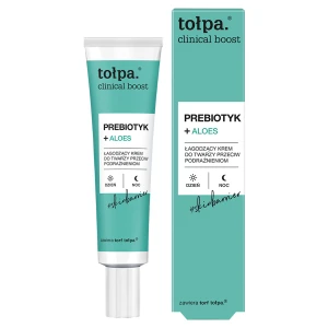 Tołpa Cilinical boost Prebiotyki + aloes, Łagodzący krem do twarzy przeciw podrażnieniom, 40 ml