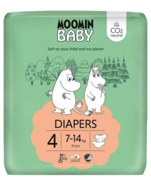 MOOMIN Baby Pieluszki 4 MAXI 7-14 kg, 42 sztuki