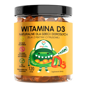MyVita Witamina D3, żelki z pektyny cytrusowej, 120 sztuk