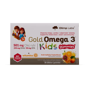 Olimp Labs, Gold Omega 3 Kids Gummies smak tropikalny, żelki, 30 sztuk