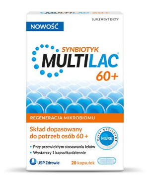 Multilac 60+, synbiotyk, kapsułki, 20 sztuk