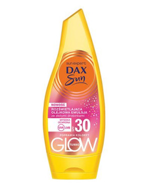 Dax Sun Turbo Glow Rozświetlająca Olejkowa Emulsja ze złotymi drobinkami SPF30, 175 ml