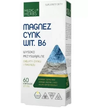 Medica Herbs Magnez Cynk Wit. B6 60 kapsułek