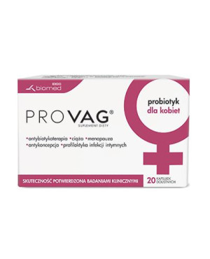 Provag, probiotyk ginekologiczny, kapsułki, 20 sztuk