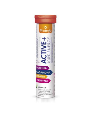 Protego, Active+ 100% Energy, tabletki musujące, 20 sztuk