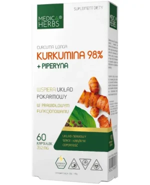 Medica Herbs Kurkumina 98% + Piperyna 60 kapsułek