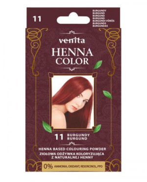 Venita Henna Color, ziołowa odżywka koloryzująca z naturalnej henny, 11 Burgund, 25 g