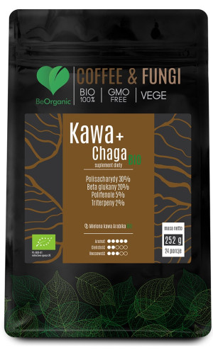 BeOrganic, Kawa Arabica mielona + Chaga BIO, proszek, 1 sztuka