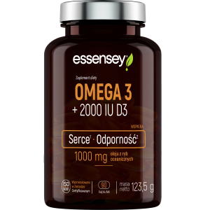 Essensey Omega 3 + 2000 IU D3, kapsułki, 90 sztuk