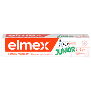 Elmex Junior, pasta do zębów z aminofluorkiem, dla dzieci 6-12 lat, 75 ml