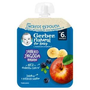 Gerber Natural For Baby Deserek jabłko-jagoda-banan po 6. miesiącu, 80 g