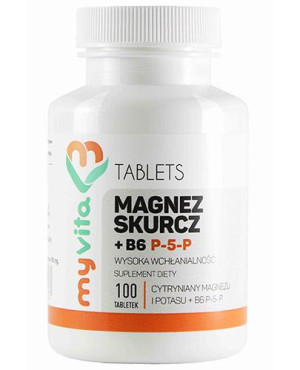 MyVita Magnez skurcz P5P (magnez + potas + B6), 100 tabl., cena, opinie, wskazania