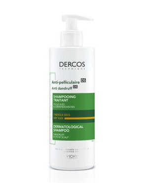 Vichy Dercos, szampon przeciwłupieżowy włosy suche, 390 ml