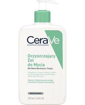 CeraVe, oczyszczający żel do mycia dla skóry normalnej i tłustej, 473 ml