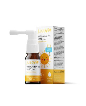 Justvit, Witamina D3 1000 j.m. w oleju MCT, 10 ml