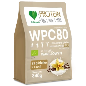 BeOrganic, Białko serwatkowe WPC 80 Wanilia BIO, proszek, 345 g
