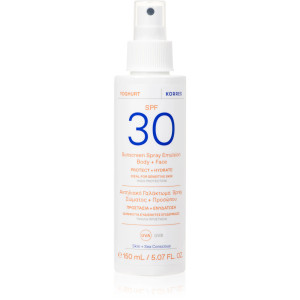 Korres Yoghurt, spray do ciała i twarzy SPF 30, 150 ml