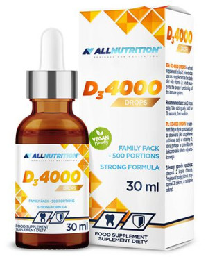Allnutrition D3 4000 Drops, 30 ml, cena, opinie, stosowanie