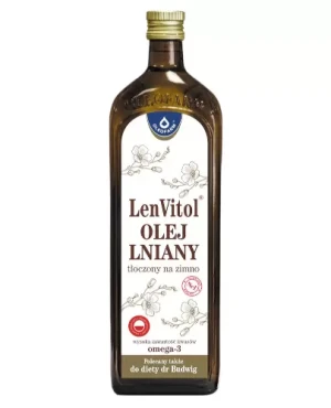 LenVitol olej lniany tłoczony na zimno 1000 ml