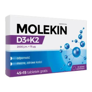 Molekin D3 + K2, tabletki powlekane, 60 sztuk