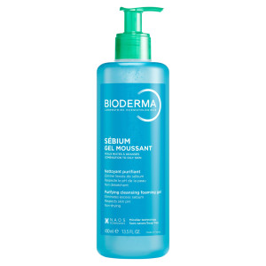 Bioderma Sebium Gel Moussant, antybakteryjny żel do mycia twarzy, skóra tłusta i mieszana, 400 ml