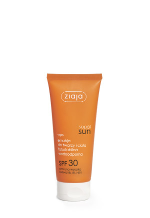 Ziaja Sopot Sun emulsja do twarzy i ciała fotostabilna wodoodporna SPF 30 100 ml