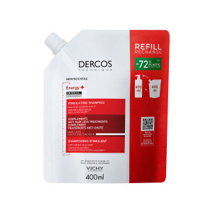 Vichy, Dercos Energy+, szampon wzmacniający włosy, uzupełnienie (Refill), 400 ml