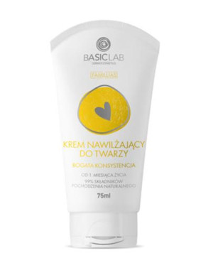 BASICLAB FAMILLIAS, krem nawilżający do twarzy, bogata konsystencja, 75 ml