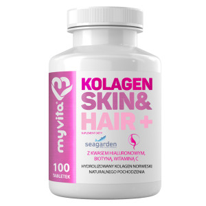 MyVita Kolagen Skin & Hair +, 100 tabl., cena, opinie, wskazania