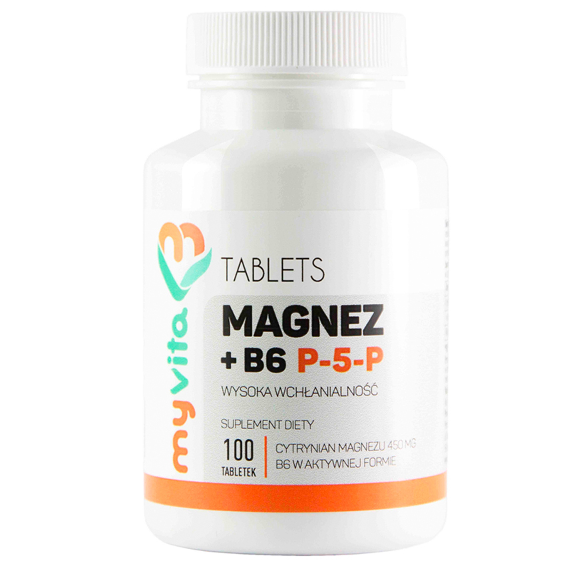 MyVita Magnez + B6 P5P (cytrynian magnezu), 100 tabl., cena, wskazania, właściwości