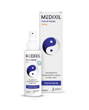 Medixil Feet & Hands Spray Antyperspirant w sprayu do dłoni i stóp, 75 ml