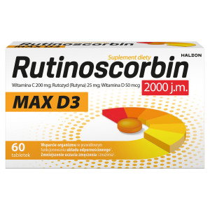 Rutinoscorbin Max D3, tabletki, 60 sztuk
