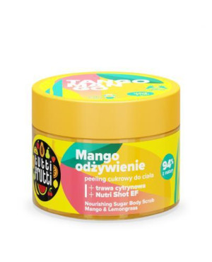 Tutti Frutti MANGO i TRAWA CYTRYNOWA + Nutri Shot EF Odżywczy peeling cukrowy do ciała, 300 g