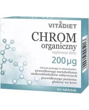 Vitadiet Chrom organiczny 200 mcg, tabletki, 60 sztuk