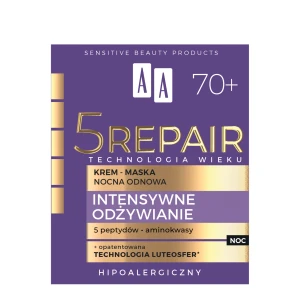 AA Technologia Wieku 5REPAIR 70+ intensywne odżywienie krem-maska nocna odbudowa, 50 ml