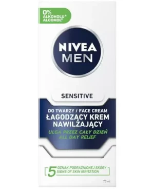Nivea Men Sensitive łagodzący krem nawilżający, 75 ml